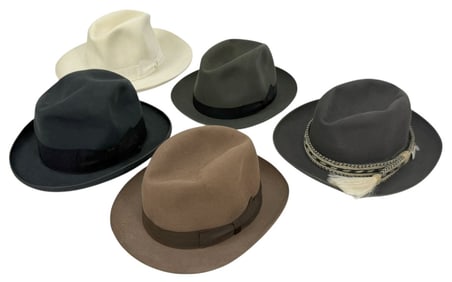 Vintage Borsalino Italian Felt Fedora Hats 5pc LOT
