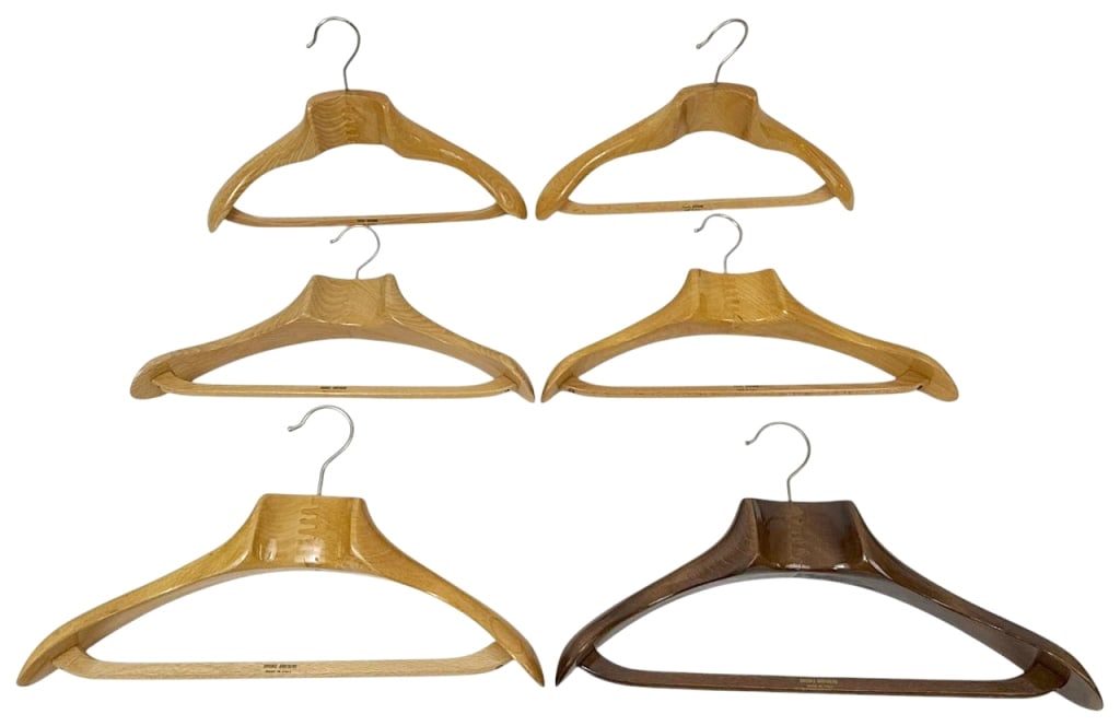 Brooks Brothers Italian Wood Suit Hangers 6pc SET (1 of 3)