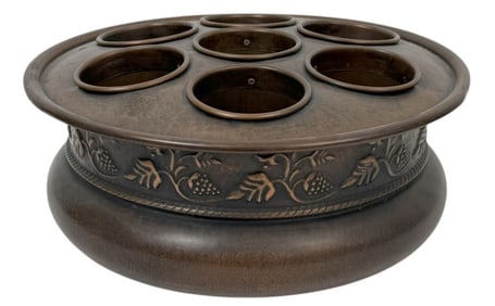 Copper Grape Vine Wine Bottle Holder w/ Cooler 13"