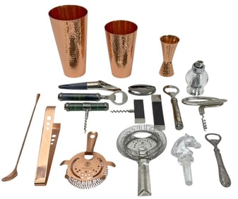 Luxury Barware & Cocktail Tool Collection 18pc LOT