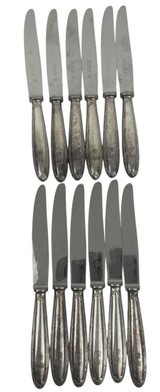 Christofle Silverplate Monogrammed Knives 12pc LOT (1 of 5)