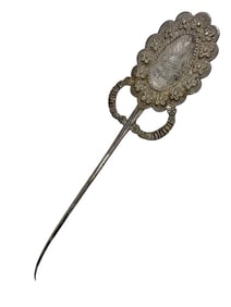 Antique Welsch Peruvian 925 Silver Hairpin Stick