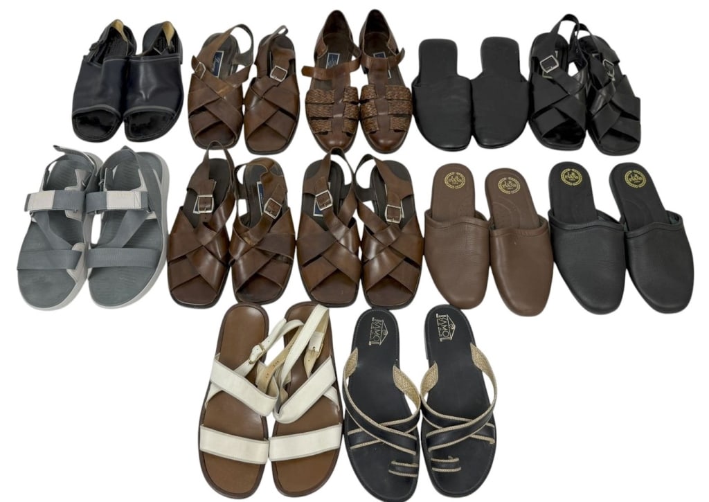 Designer Group of Mens Sandals Sz 9-11 12 Pair LOT (1 of 12)