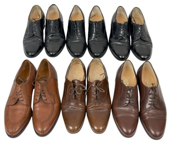 Ferragamo Leather Dress Shoes Sz 9-10, 6 Pair LOT