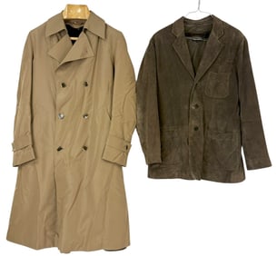 Robert Comstock & Fur-Lined Trench Coat 2pc LOT