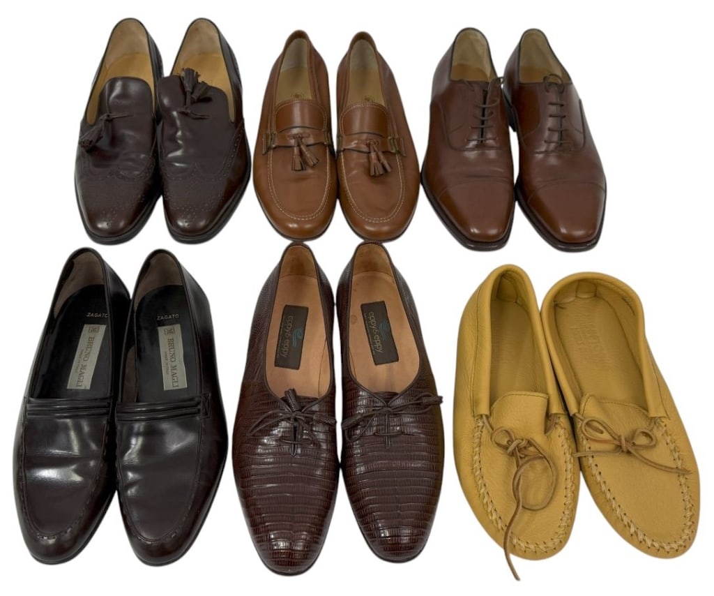 Variety of Mens Designer Leather Shoes 6 Pair LOT (1 of 10)