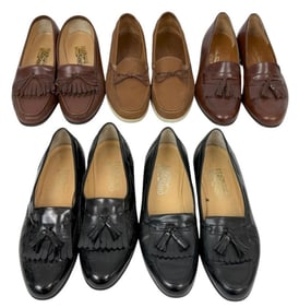 Ferragamo Leather & Suede Men's Loafers 5 Pair LOT
