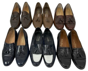 Salvatore Ferragamo Leather Men's Loafers 6 Pr LOT