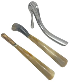 Manolo Blahnik & Natural Carved Shoe Horns 3pc LOT
