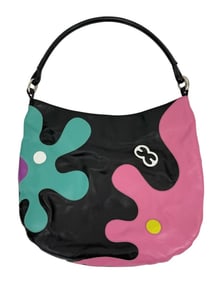 Escada Multicolor Leather Applique Shoulder Bag