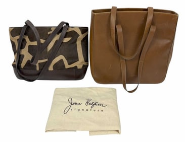 Ferre & Helfen Italian Leather Tote Bags 2pc LOT