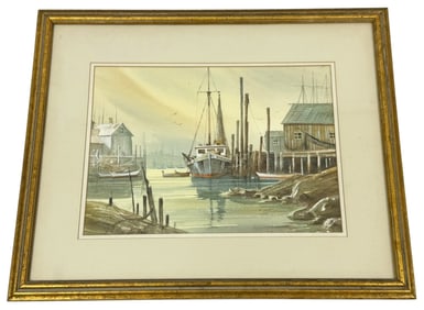 Allen Ulmer American 20th C. Watercolor Painting