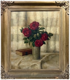 Still Life Flowers Oil Painting on Canvas SIGNED
