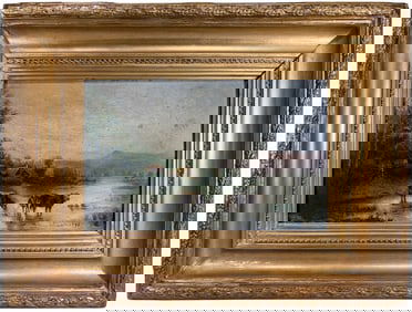 Antique Oil Painting on Wood by Lacrox