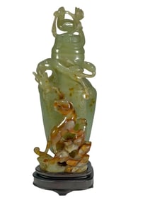 Chinese Hand Carved Nephrite Jade Vessel