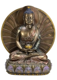 Amitabha Buddha Bronzed Cold Resin Sculpture