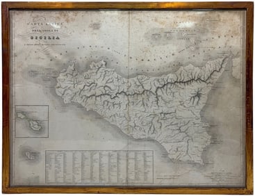 Ancient Paper of the Island of Sicily Map