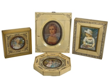 Antique Bakelite & Bronze Miniatures 4pc LOT
