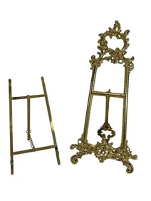 French Bronze Miniature Easels 2pc LOT