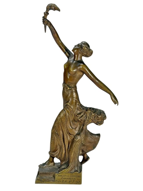 Late 19th C Bronze Sculpture by B. V. Fernandez (1 of 9)