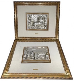 Paolo Schiraldi Italian Silver 3D Sculptures 2pcs
