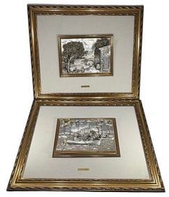 Paolo Schiraldi Italian Silver 3D Sculptures 2pcs