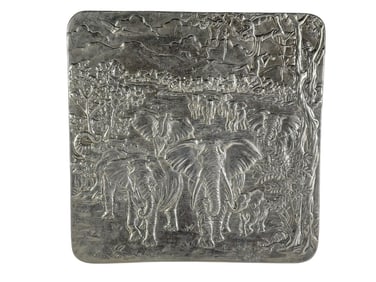 Arthur Court Elephants 1993 Aluminum Plate
