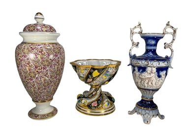 Castelli, Norleans & Other Italian Urns & Jar 3pc