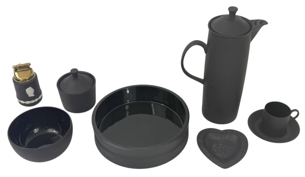 Wedgwood Black Basalt Service Ware 8pc SET (1 of 8)
