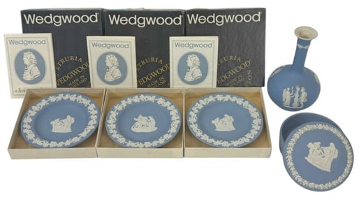 Wedgwood Blue Jasperware Misc. Items 5pc LOT