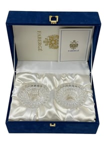 Pair of Faberge Imperial Soleil Cut Crystal Bowls