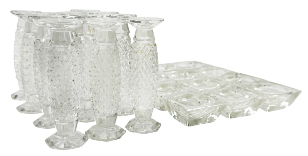 Vintage Crystal Knife Rests & Butter Dishes 24pcs (1 of 4)