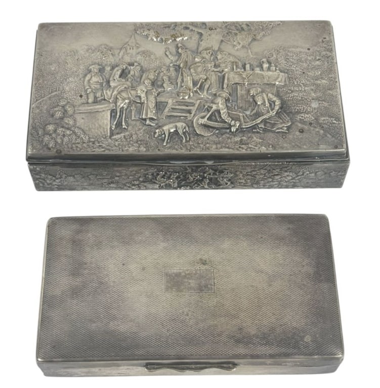 Vintage European Ornate Silverplate Boxes 2pc LOT (1 of 7)