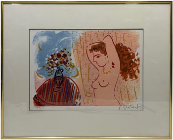 George Stathopoulos Greek Color Lithograph SIGNED