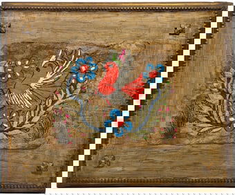Mexican Folk Art Painting on Paper on Wood