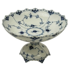 Royal Copenhagen Blue Fluted Full Lace Compote