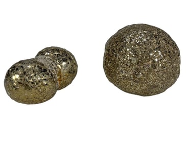 Natural Pyrite Crystal Concretions 2pc LOT