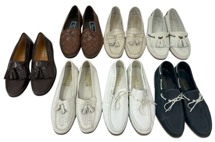 Salvatore Ferragamo & Bolognese Loafers 7 Pair LOT