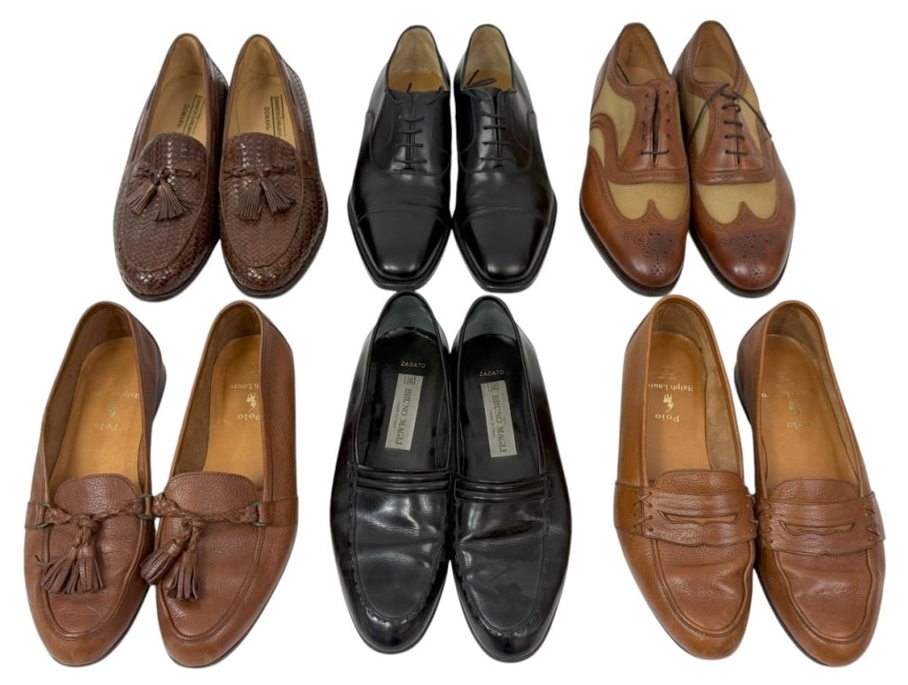 Variety of Mens Designer Leather Shoes 6 Pair LOT (1 of 10)