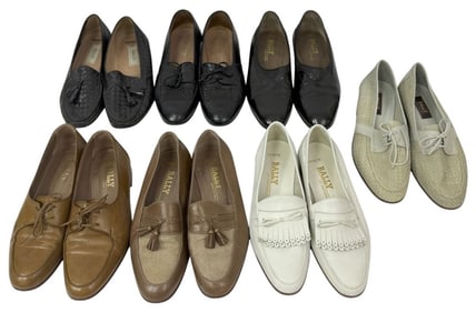 Bally Mens Italian Leather Shoes Sz 9.5 7 Pair LOT