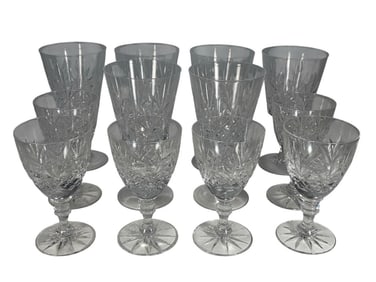 Clear Crystal Wine Glasses w/ Starburst Feet 12pcs