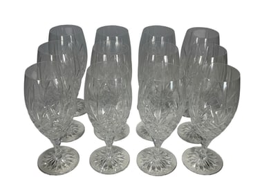 Crystal Glasses with Starburst Base 12pc LOT