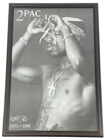 Tupac Shakur (2Pac) B&W Framed Poster Print