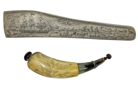 Scrimshaw-Style Powder Horn & Resin Carving