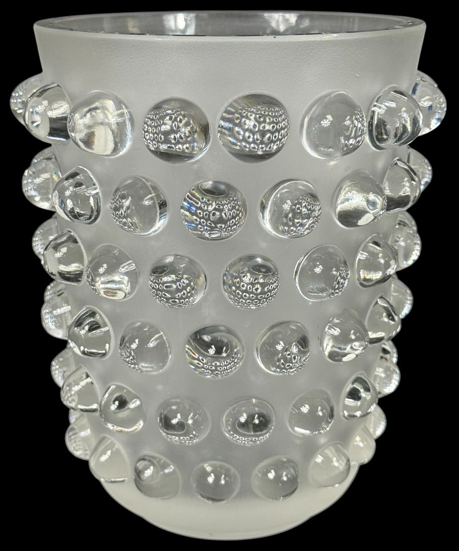 Lalique French Crystal 'Mossi' Vase SIGNED 8.25" H (1 of 4)