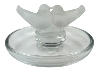 Lalique Deux Colombe French Crystal Ring/Pin Tray