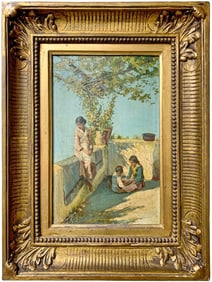 Gennaro Irolli Italian Oil Painting on Panel, 1890