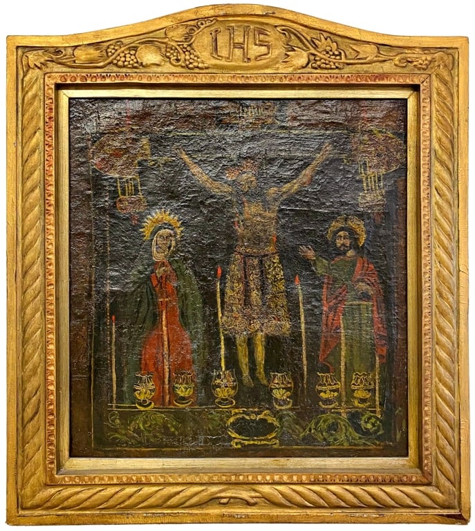 Cuzco School Religious Oil Painting on Canvas (1 of 6)