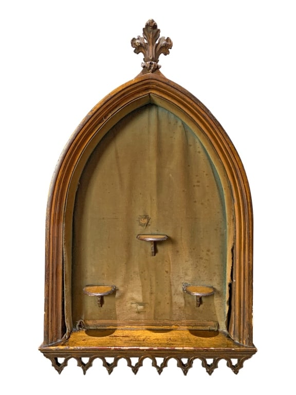 Antique Religious Church Altar Gothic Wood Niche (1 of 5)