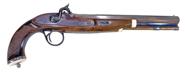 Percussion Cap Ignition Bone & Wood Dueling Pistol